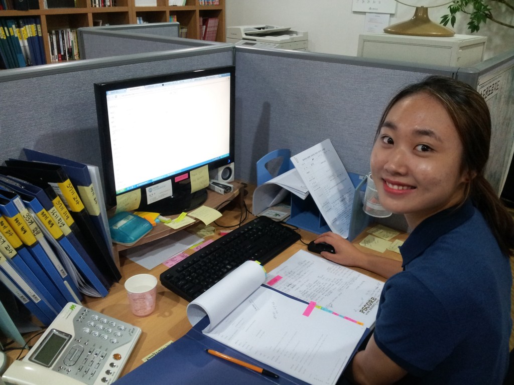 Hanna at her desk