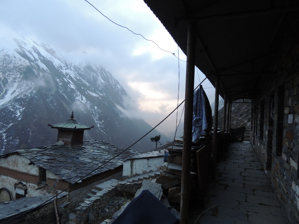 Arriving in Mu Gompa Monastery