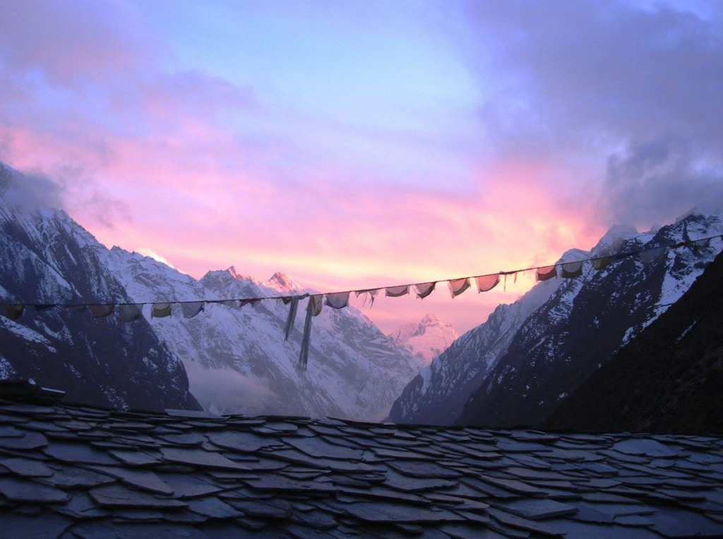 Sunset from Mu Gompa Monastery