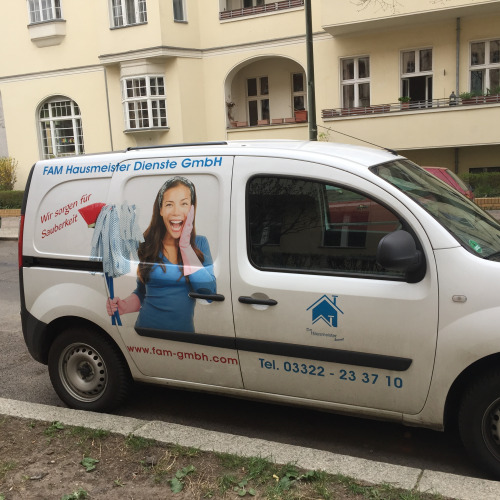 On a van in Berlin. Promo print for a facility management company.