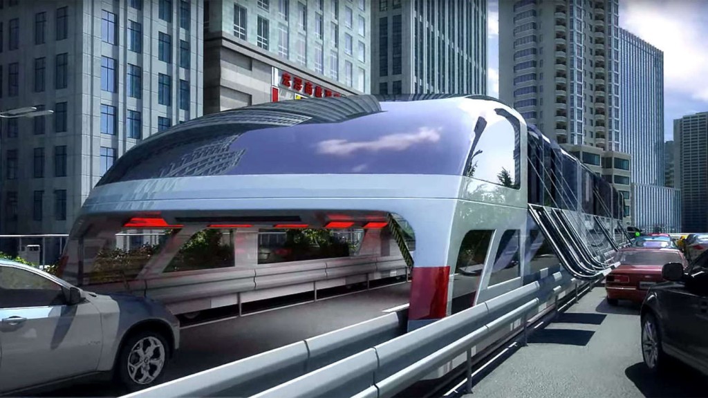 Carrying up to 1,400 passenger at one time, the Straddle Bus will solve the traffic and pollution problems faced by China today