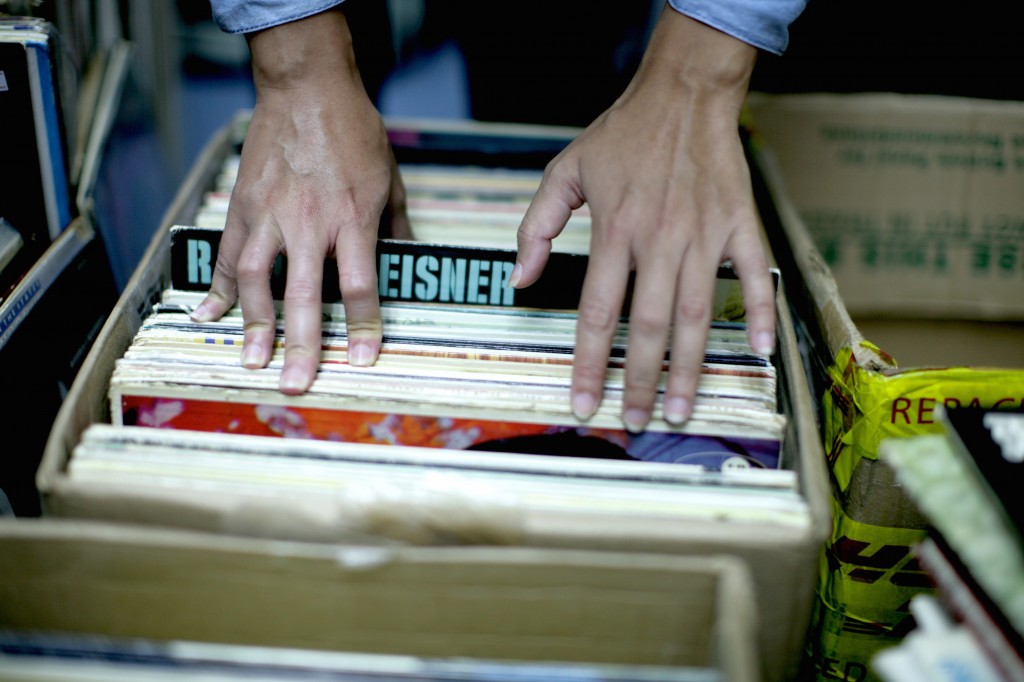 Man crate dives through vinyl records to find next piece of treasure