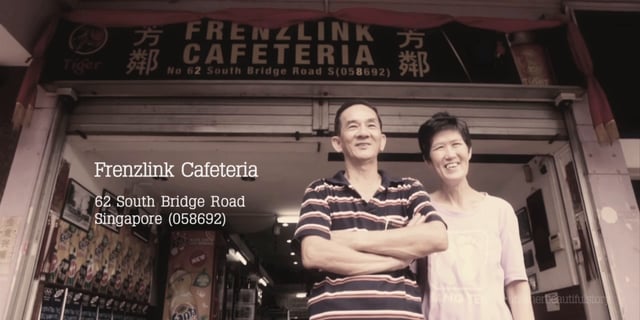 Uncle Ah Cai and his wife at their 'kopitiam', Frenzlink Cafeteria.